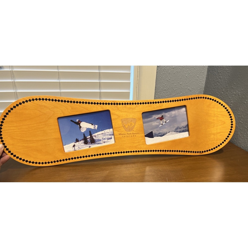 Winner Park Colorado Ski Resort Snowboard Picture Frame 2 Picture Slots